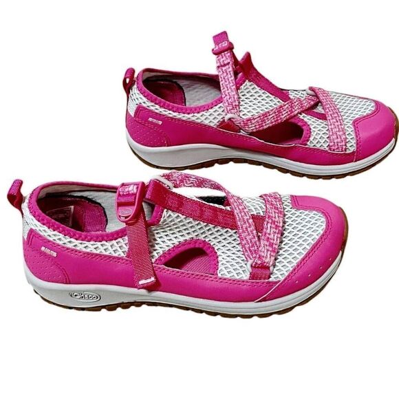 Chaco Junior Kids Odyssey Girls Water Shoes Sz 4 Pink Mesh Trail Sport - Picture 1 of 6
